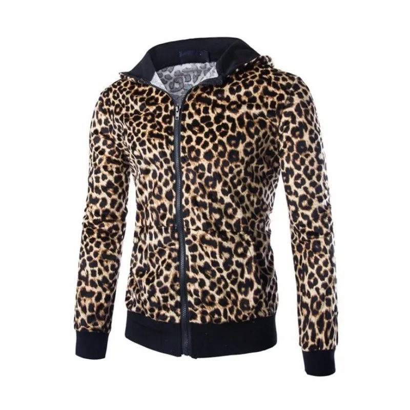 Мужской спортивный костюм с леопардовым принтом повседневная спортивная одежда