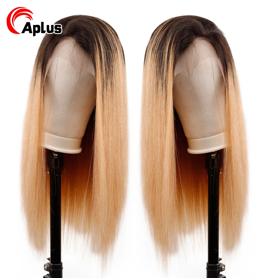 Ombre 1b/27 парики из натуральных волос на кружеве бразильские волосы remy 13*4 шнурках
