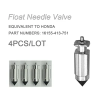 4pcslot float needle valve 16155 413 751 for honda cb650 cb750 ch125 trx250 trx350