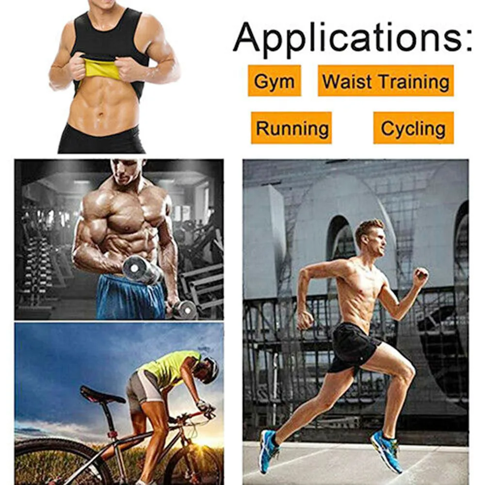 Костюм для сауны мужчин жилет рубашка на талию Корректирующее белье тела