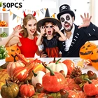 Набор искусственных тыквы, кленовые листья, кедровые орешки, фрукты, овощи, Осенний урожай, декор для Дня благодарения, набор имитации тыквы