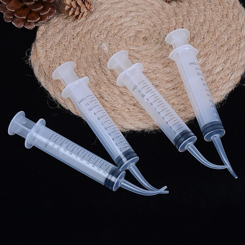 

4pcs/Set Disposable Dental Irrigation Syringe With Curved Tip Dental Kit Tooth Transparent Whitening Dental Instrument