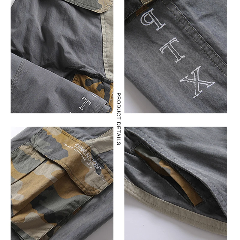 Брюки-карго мужские камуфляжные с карманами в стиле хип-хоп | Мужская одежда