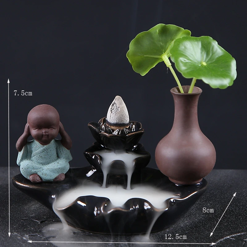 Подарок 20 пирамидки благовоний Зеленый завод гидропонная ваза дзен монах