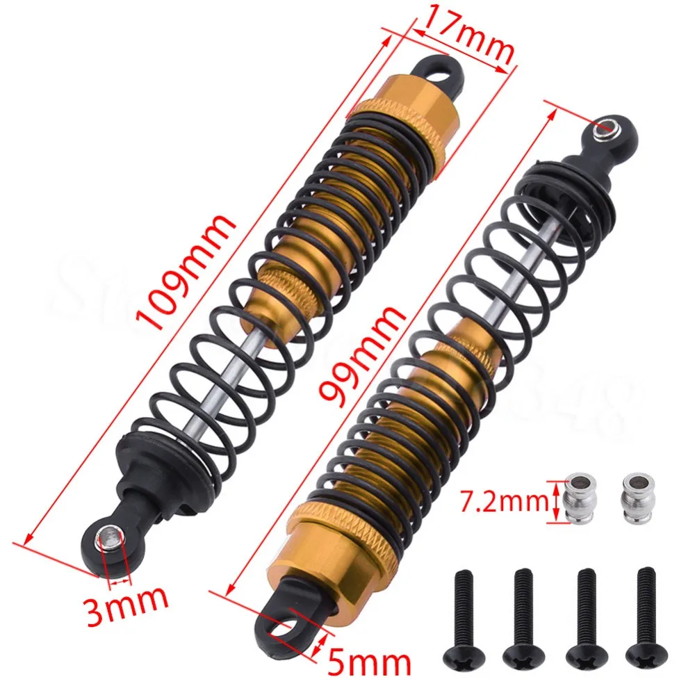 2PCS Oil Filled Alum Rear Front Shock Absorber Assembled For RC 1:10 Himoto E10XB E10XBL Tanto Off Road Buggy Accessories 33006 | Игрушки и