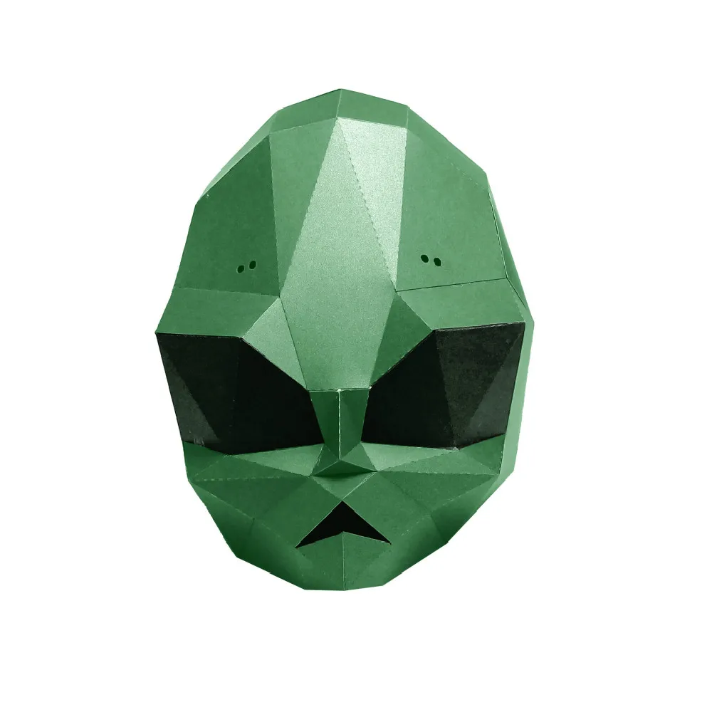 As picture Бумажная маска 3d ET Alien костюм Косплей DIY Бумага Ремесло Маска модели Рождество Хэллоуин выпускной вечер вечерние подарки - Цвет: As picture