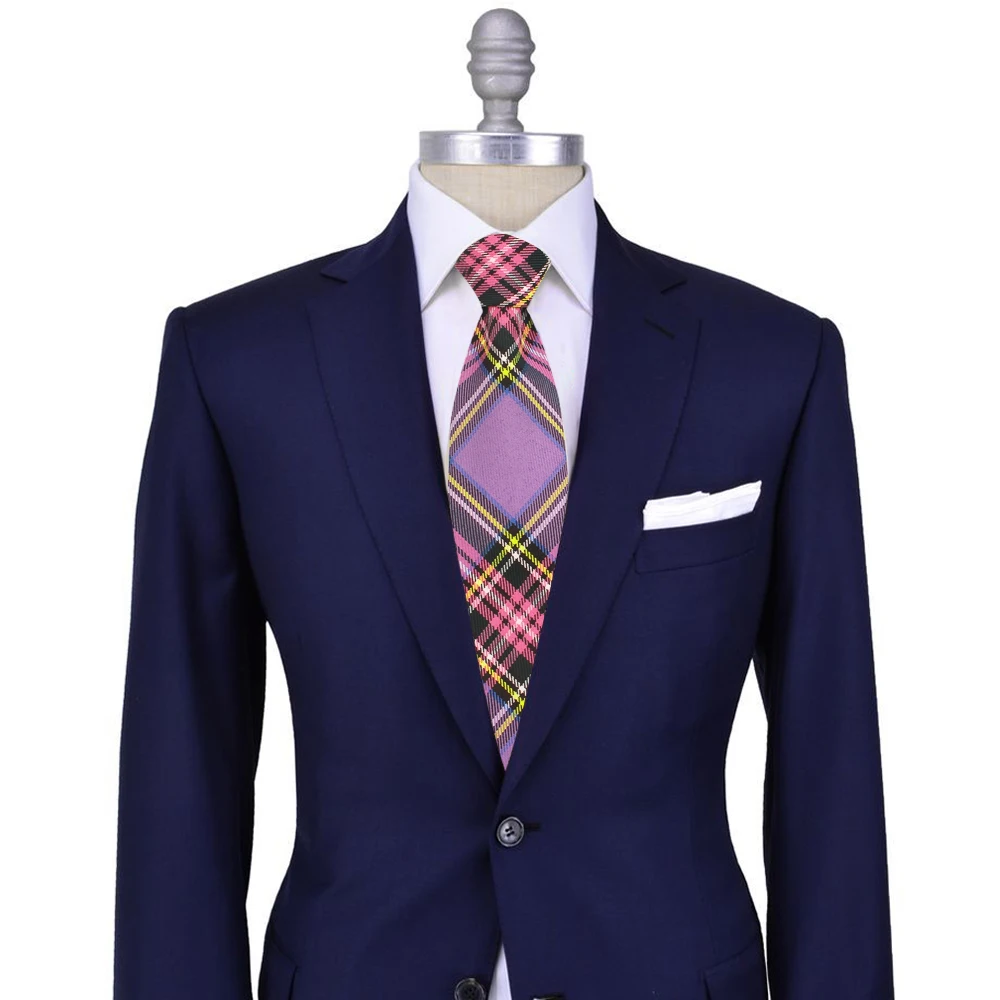 Хлопковые клетчатые галстуки для мужчин и женщин повседневный Фиолетовый
