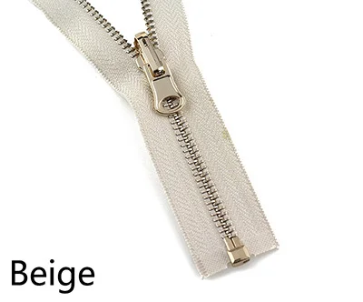Beige Meetee 2 шт. 60-150 см 5# металлическая вращающаяся застежка-молния с открытым концом для пуховика двусторонняя молния голова пошив одежды «сделай сам» Аксессуары - Цвет: Beige