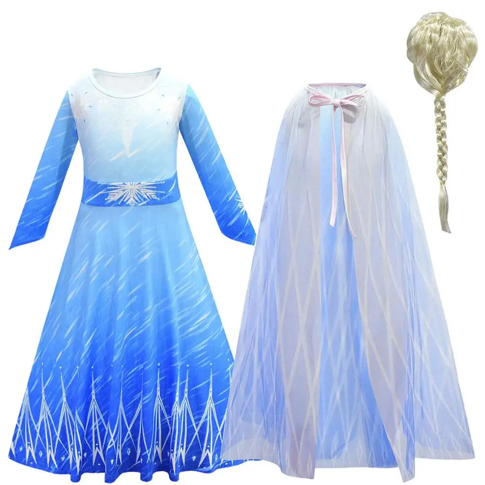 Платье Эльзы для девочек 2 платья Снежной Королевы Карнавальный костюм Елены