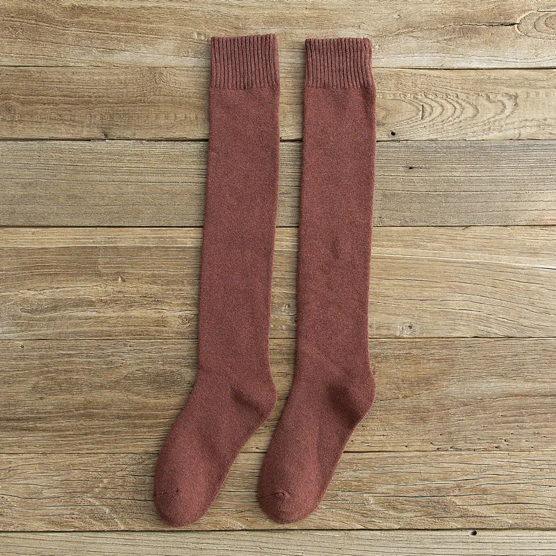 Women brown Зимние новые мужские и женские носки хлопковые махровые плотные теплые длинные носки без пятки японские модные носки skarpetki calcetines mujer - Цвет: Women brown