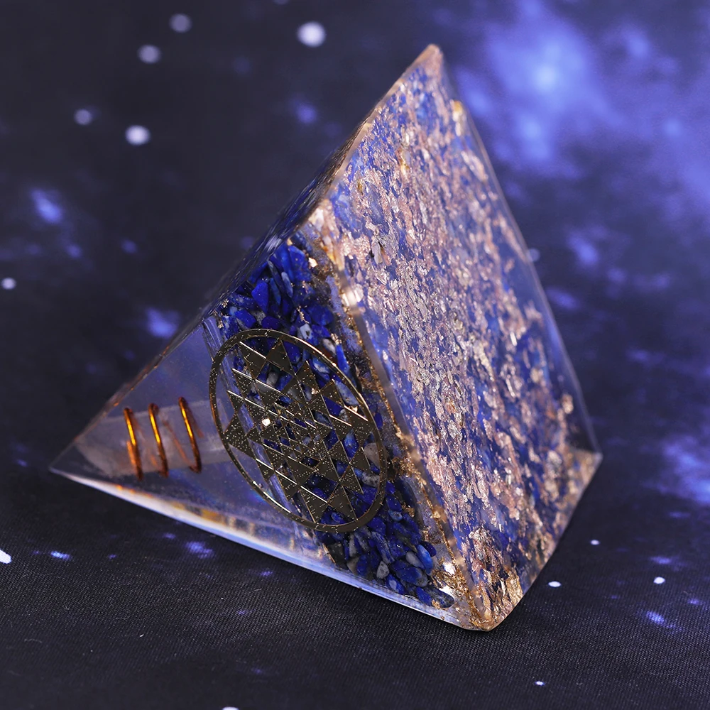 Оргонит Ювелирная Пирамида натуральный Лазурит Orgone генератор энергии Чакра Исцеление/с защитой от ЭМП и медитации украшения