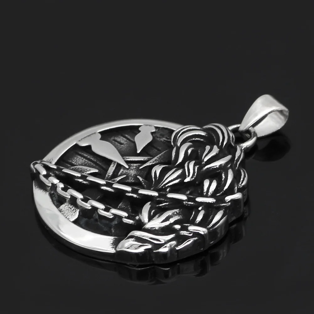 Мужская нержавеющая сталь скандинавский Викинг щит Компас талисман подвеска