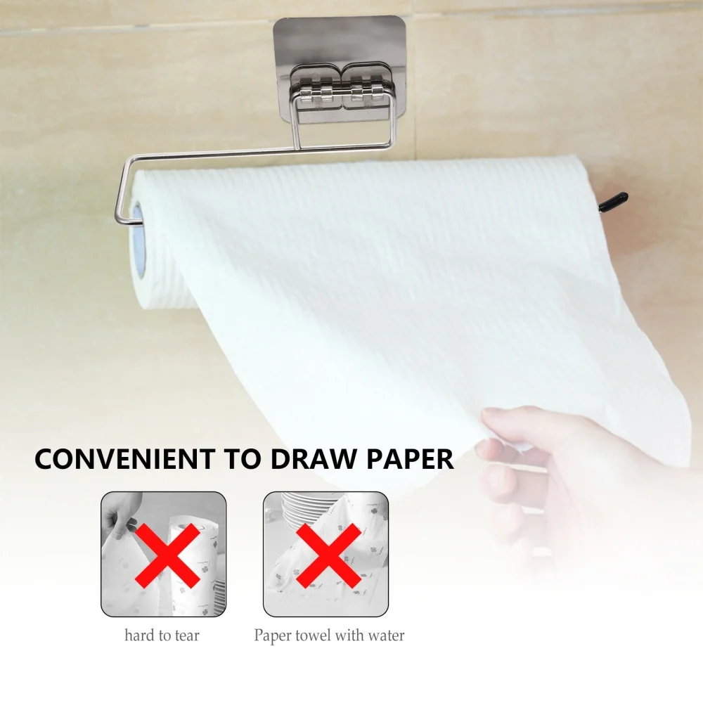 

1 Set 4Pcs Stainless Steel Tissue Racks Drilling Towel Racks (Steel Color)