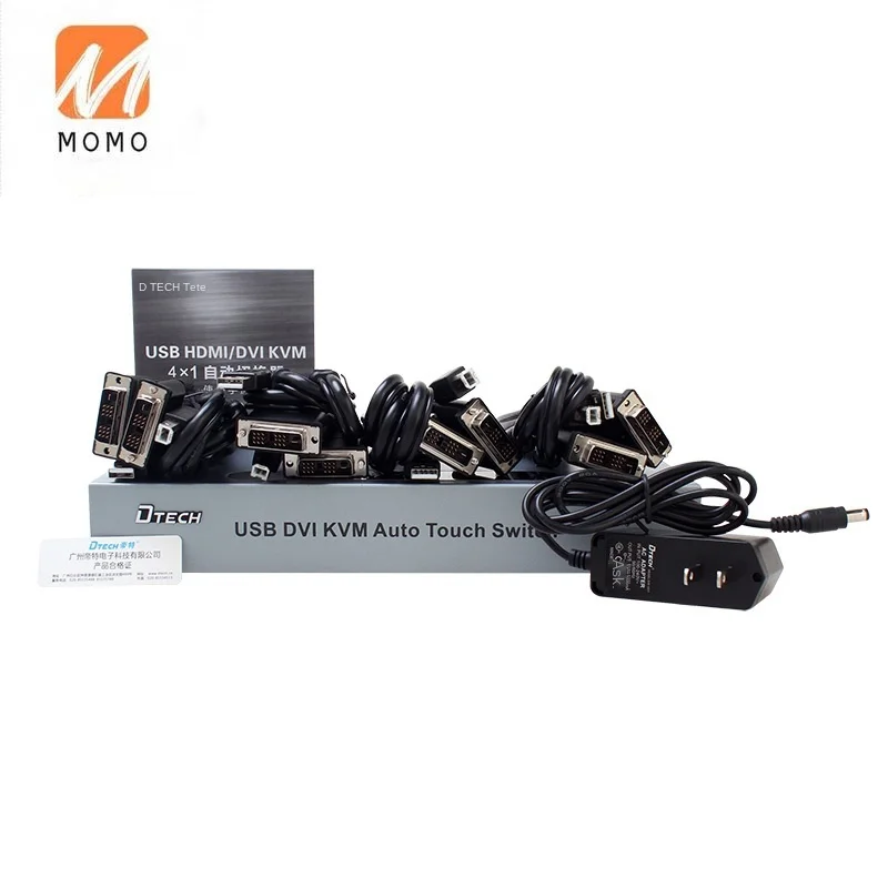 

DVI KVM Switch 4 in 1 out Four-Input-One-Output HD Video Switcher Touch DT-8241