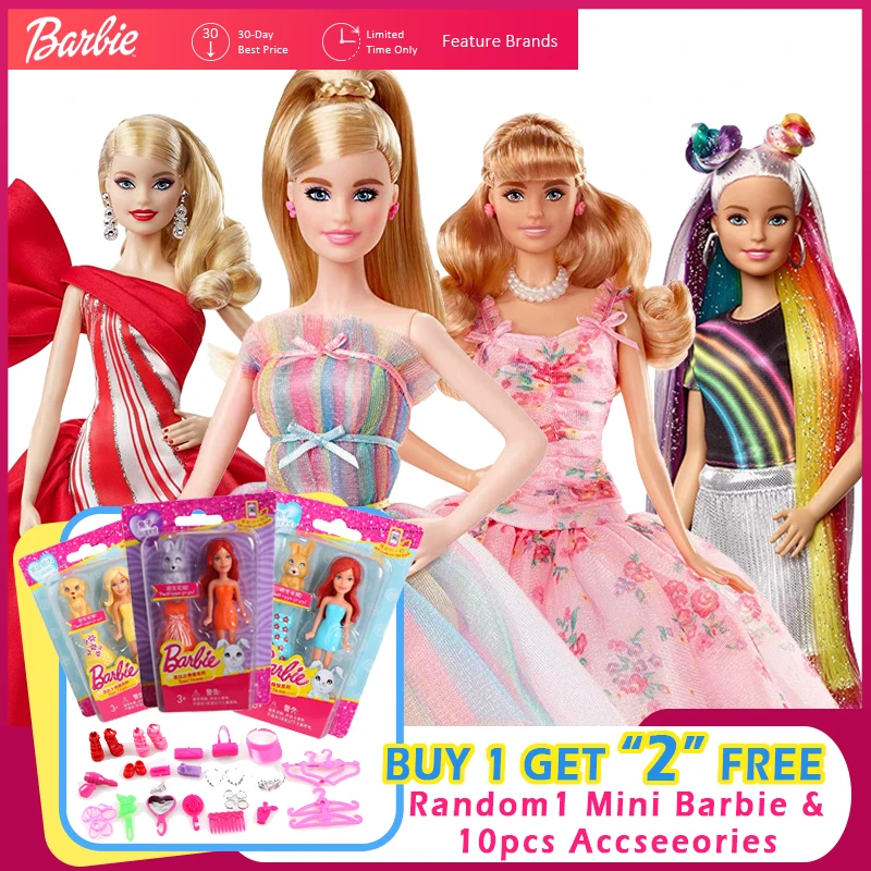 

Barbie Girl Doll Toy Limited Edition 12 Inch Evening Dress Accessory Beautiful Princess Brithday Gift Children Pretend GHT41