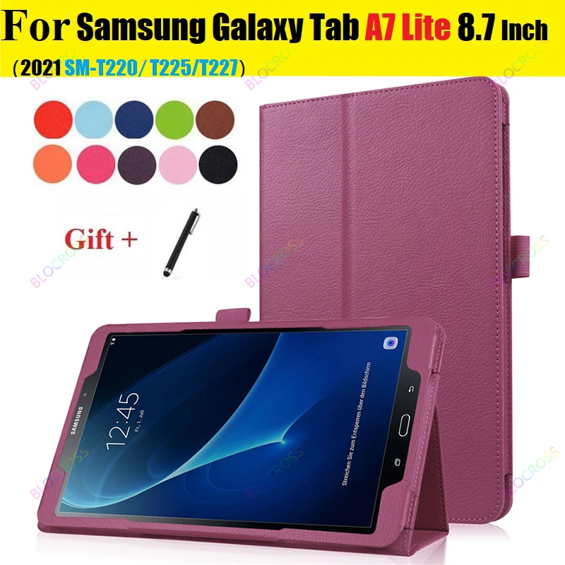 

Folio Coque for Samsung Galaxy Tab A7 Lite 8.7 inch 2021Case SM-T220 T225 T227 Smart Magnetic Auto Sleep Wake up Funda with Pen