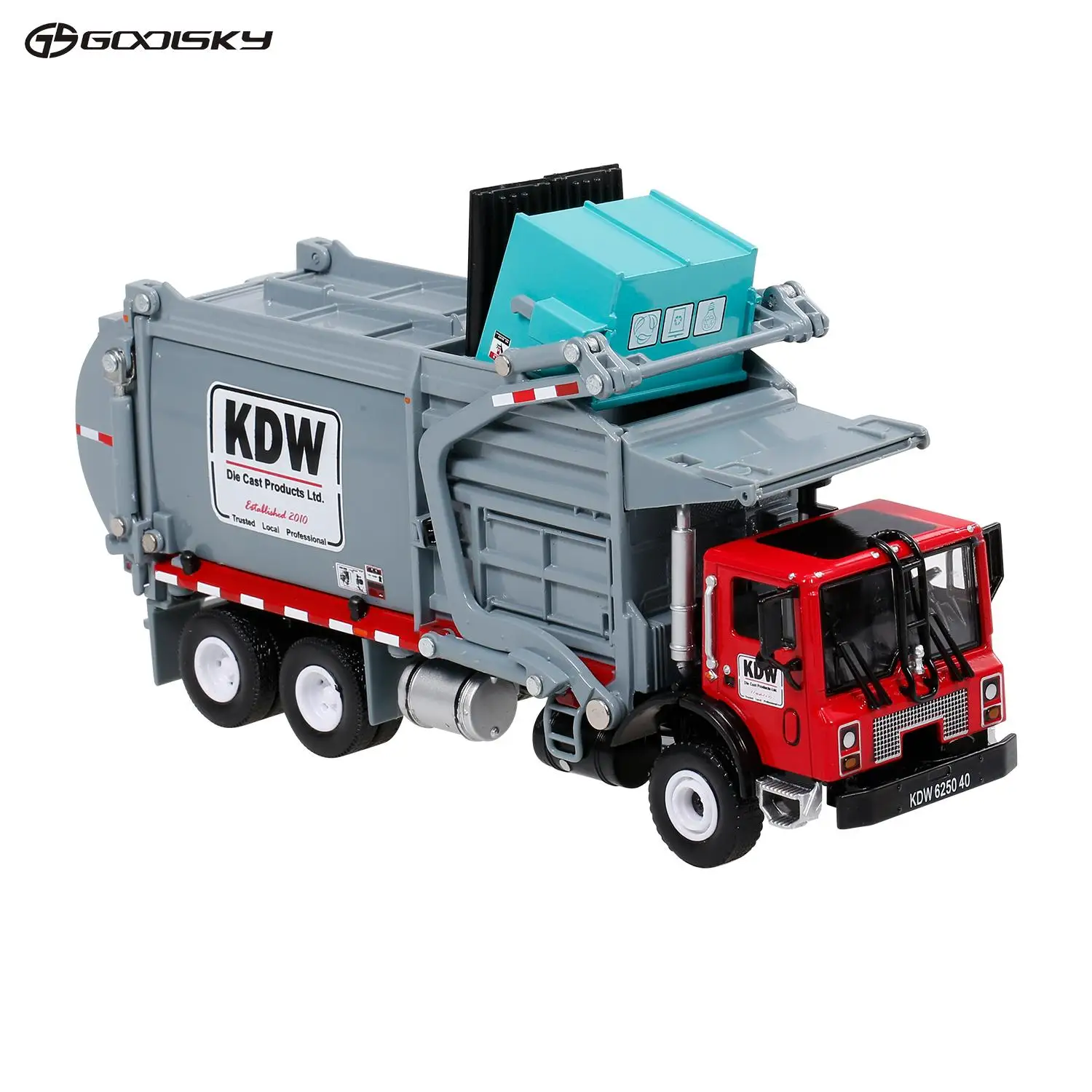 1:24 Литой сплав литой контейнер для мусора грузовик весы материал транспортер