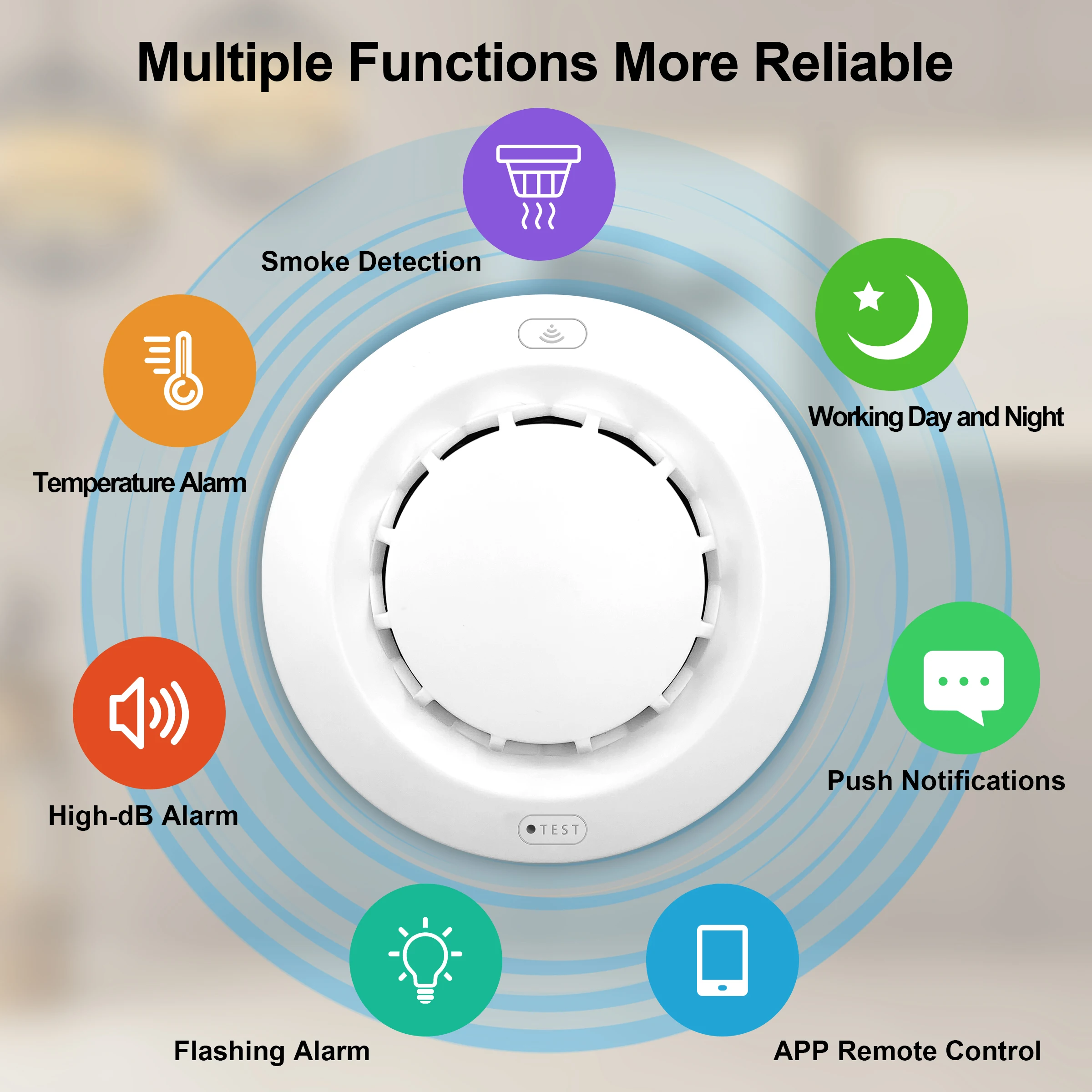 girier tuya wifi smart smoke fire alarm detector sensor with battery operated for home security system works with smart life app free global shipping