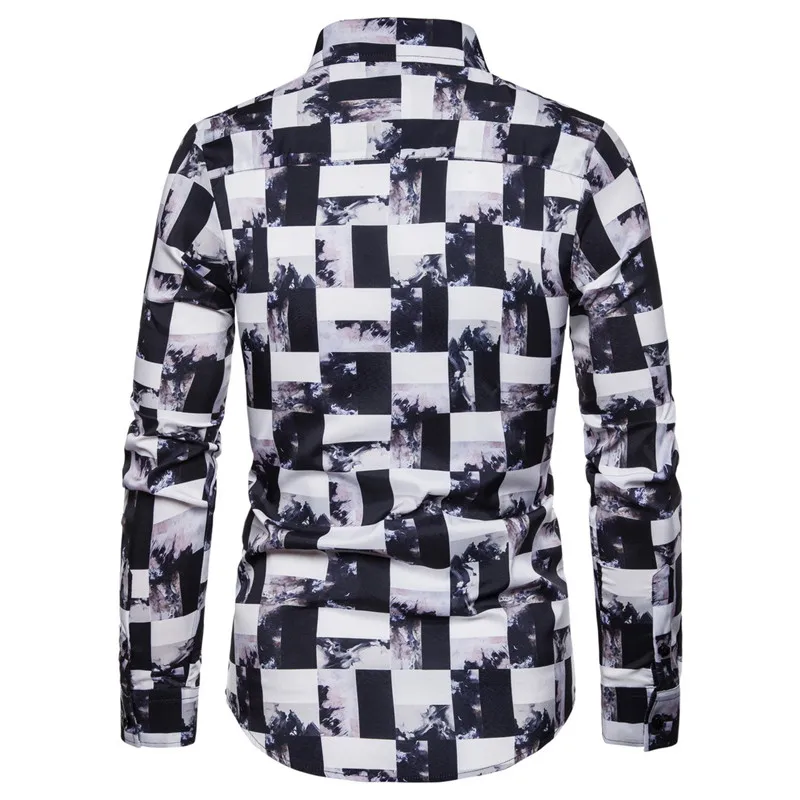 

2020 Print Causal Mens Shirt Cotton Fashion Long Sleeves Spring Button up Shirt
