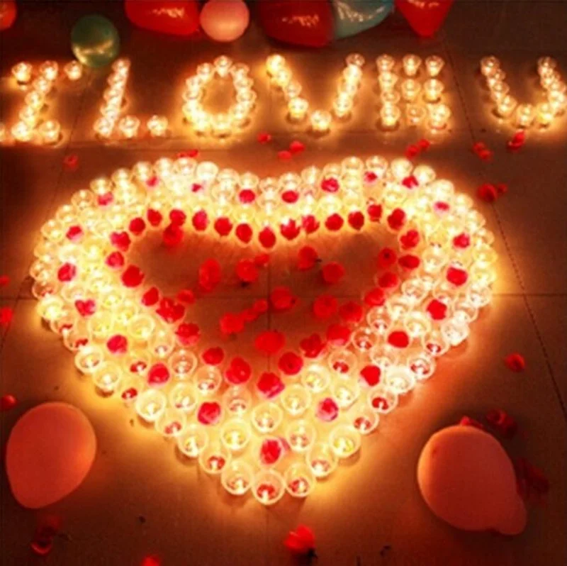 

No Smoke Candle Light pocket Simulation Flameless atmosphere Proposal love pray For Party Wedding Valentine's Day Battery lamp