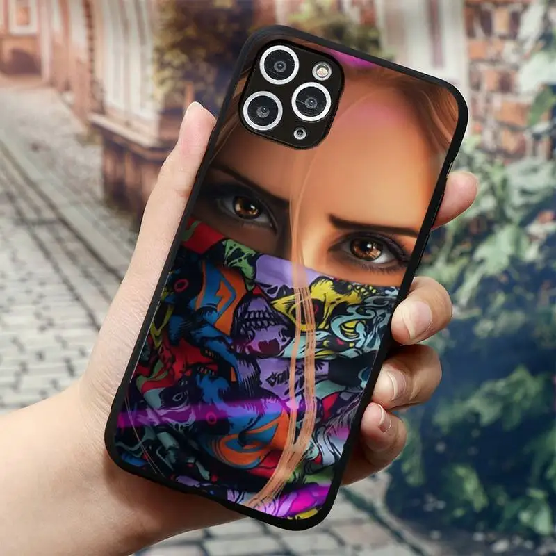 

Masked girl cool Phone Case for iPhone 11 12 mini pro XS MAX 8 7 6 6S Plus X 5S SE 2020 XR