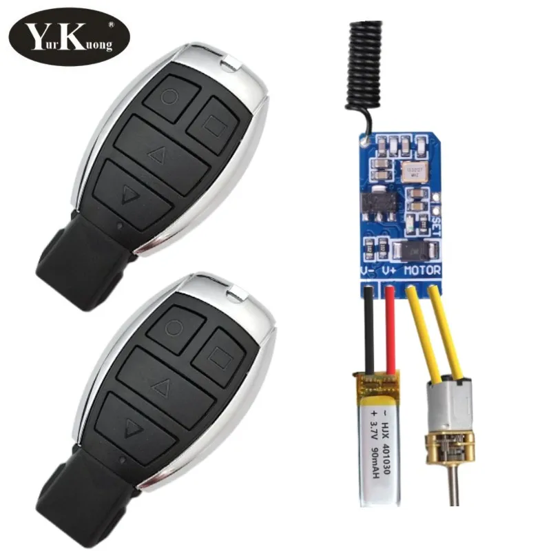 "Мини-моторный пульт дистанционного управления Up Down Stop на постоянном токе 3,3 В, 3,7 В, 4,2 В, 5 В, 6 В, 7,4 В, 9 В, 12 В для движения вперед и назад, приемника и передатчика TX RX 433".