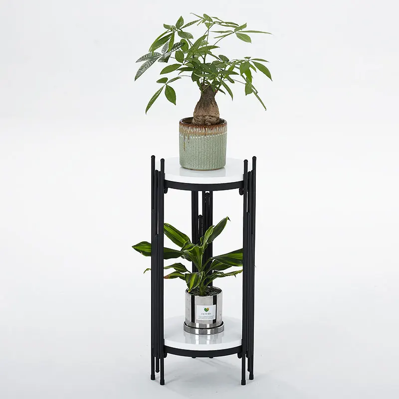 

Nordic living room iron flower frame balcony marble multilayer floorboard flower pot shelf shelf a few light luxury