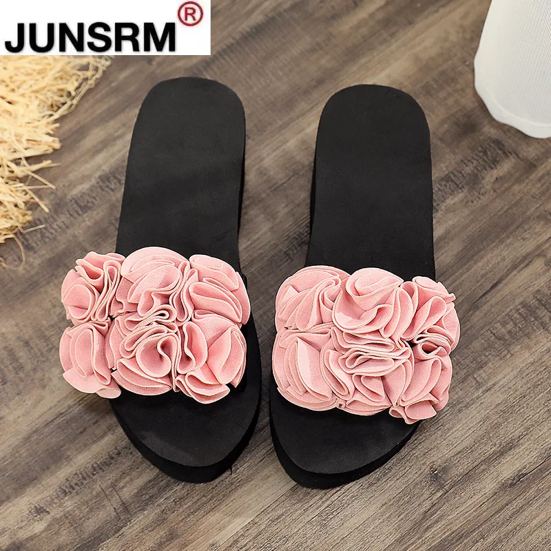 

2021 Women Bow Summer Sandals Slipper Indoor Outdoor Flip-flops Beach Shoes New Fashion Female Casual flower Slipper gift