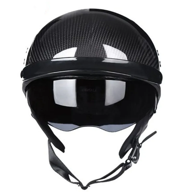 Carbon Fiber Motorcycle Helmet Headbone Cruiser Lightweight Vintage Retro Moto Motocross Motorbike Half Helmets enlarge