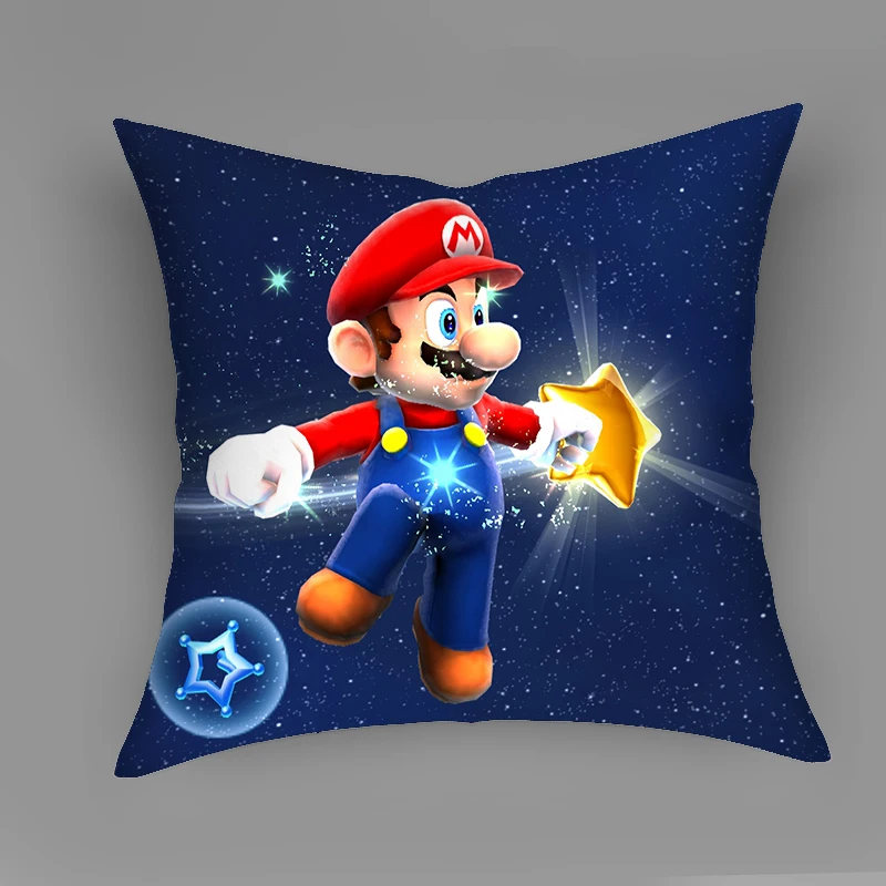 

Mario Printed Series Pillow Case Printed Peach Skin Cushion Cover 45x45 Sofa Cushion Pillow Cover Home Decorative Throw Pillows
