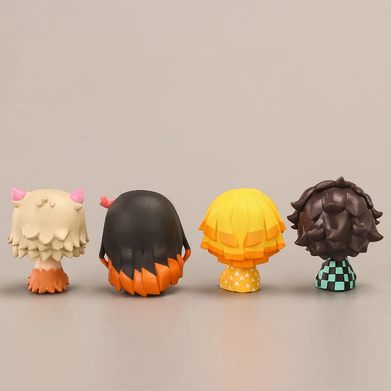 

4 Style/Set Q Style Anime Demon Slayer Sitting Ghost Doll Tanjiro Nidouzi Inosuke Zenizu Figure Action Figure Model Toys Gift