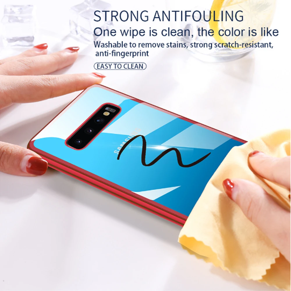 Macaron magnetic suction mobile phone case for Samsung S10plus transparent glass shell galaxy S10E Magneto PC full package | Мобильные