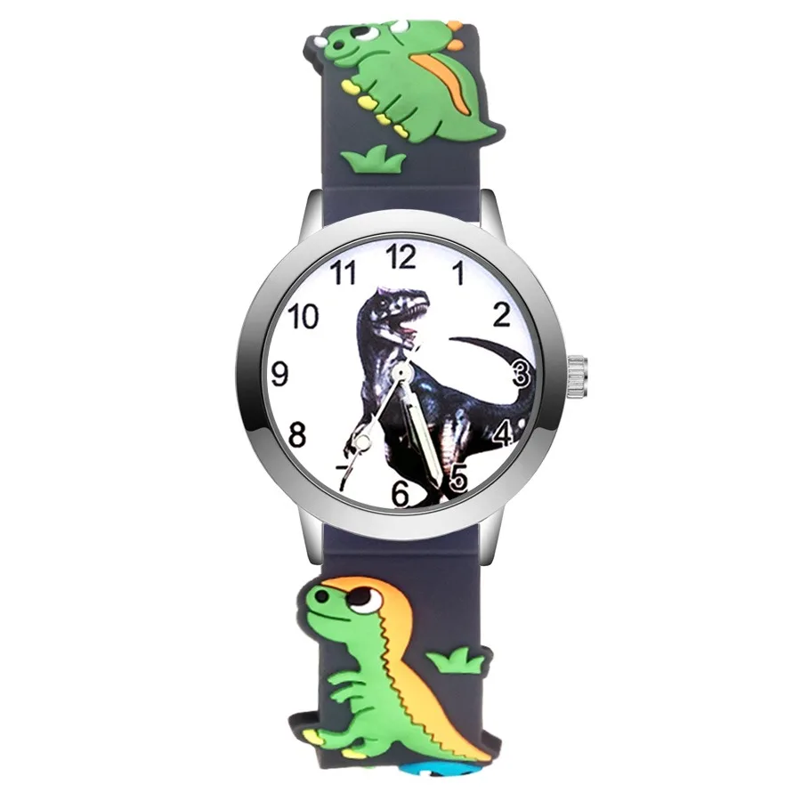 

New Fashion 3D Cartoon Cute Dinosaur style Children's Watches Kids Student Girls Boys Quartz Silicone Wrist Clock