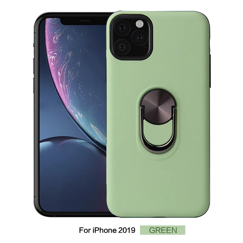 Green Чехол для телефона для iPhone 11 Pro XR X 10 TPU Скрытая подставка с автомобильным магнитом чехол для iPhone 6 7 8 Plus XS MAX Capa Fundas - Цвет: Green