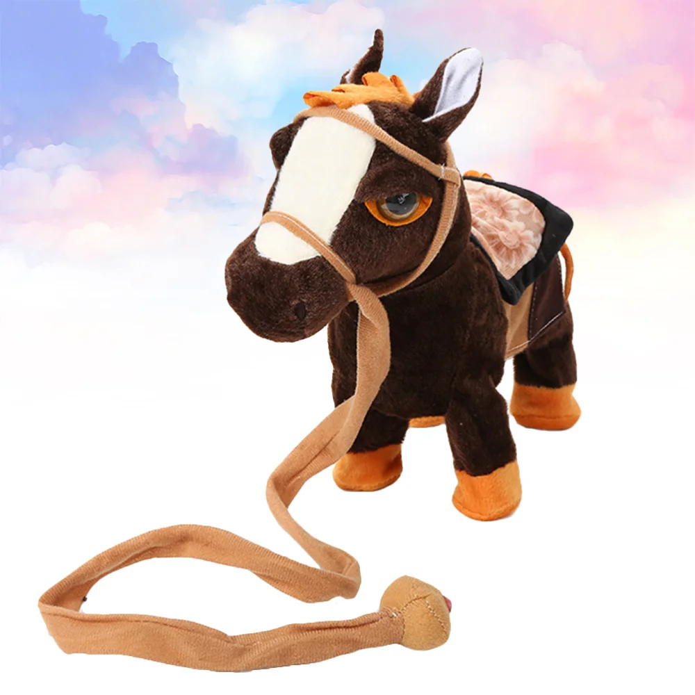 1 шт. электрическая лошадь плюшевая игрушка музыкальная танцевальная мягкая в