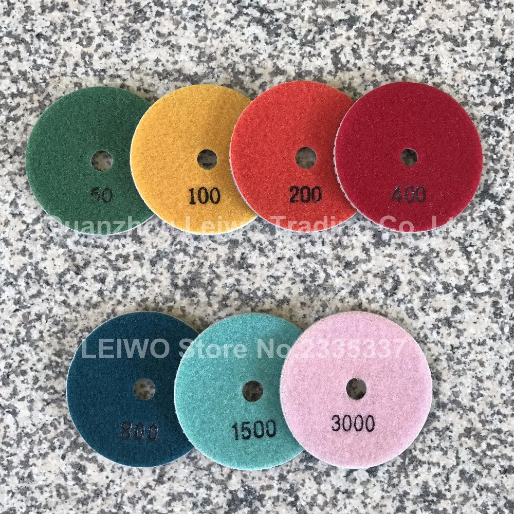 3 цвета Гранитная подкладка 4 дюйма 100 мм Алмазные полировальные колодки влажная