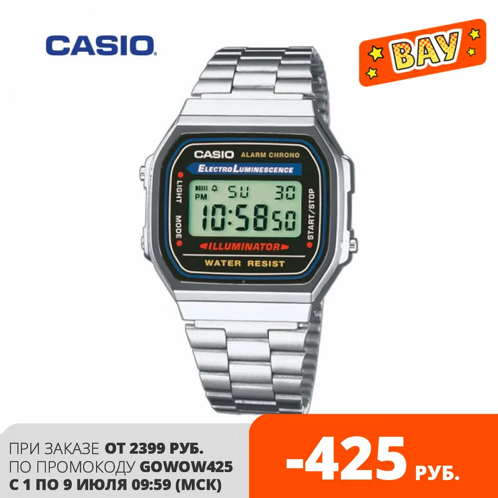Quartz Wristwatches Casio for mens A 168WA 1 Watches Mans Watch Wristwatch Wrist men|Мужские спортивные часы| |