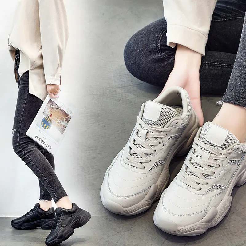 Высококачественная кожаная спортивная обувь для женщин новинка сезона осень 2019