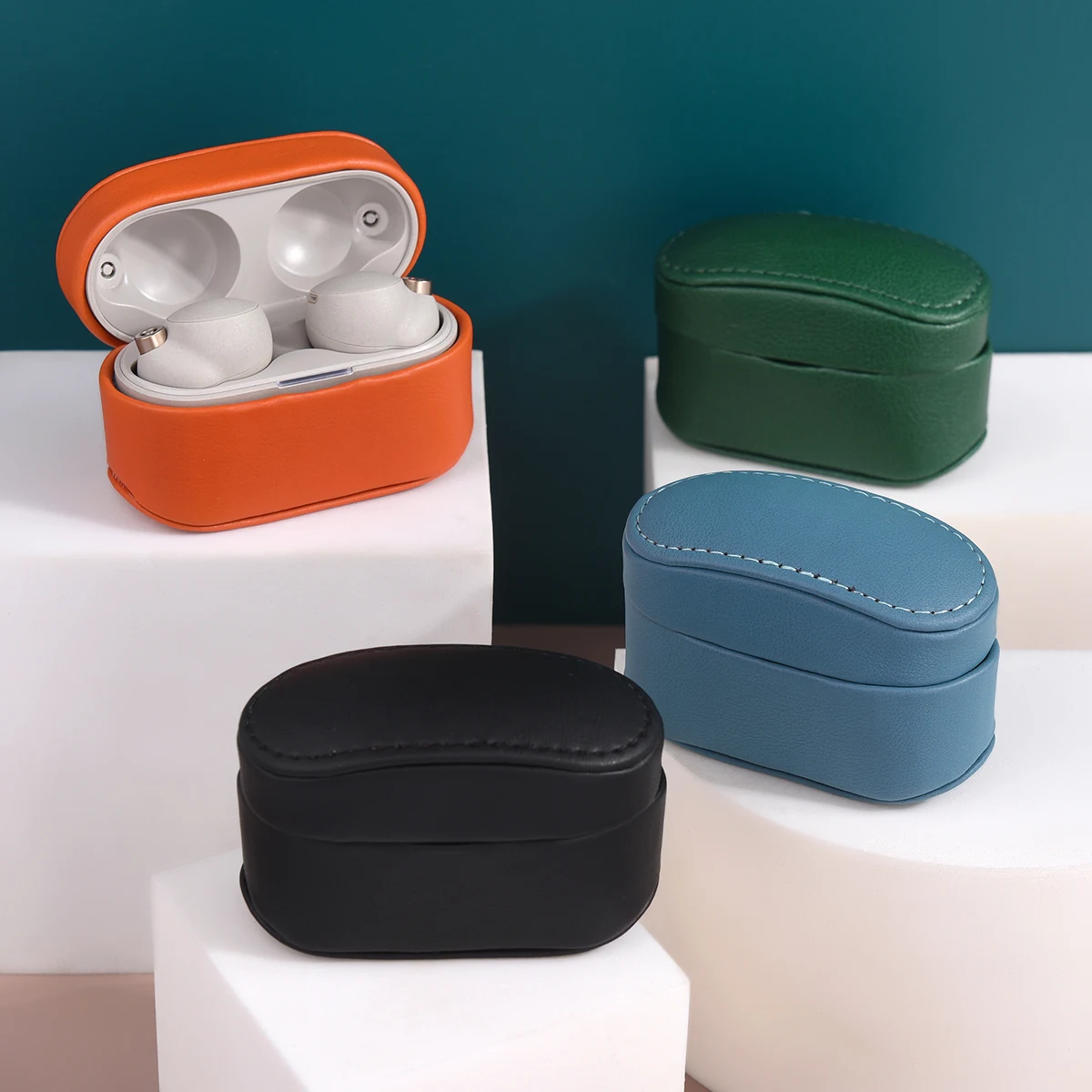 

Leather Protect Case for Sony WF-1000XM4 Protector Cover WF1000XM4 Wireless Earbuds Protective Sleeve All-Inclusive Shell Bag