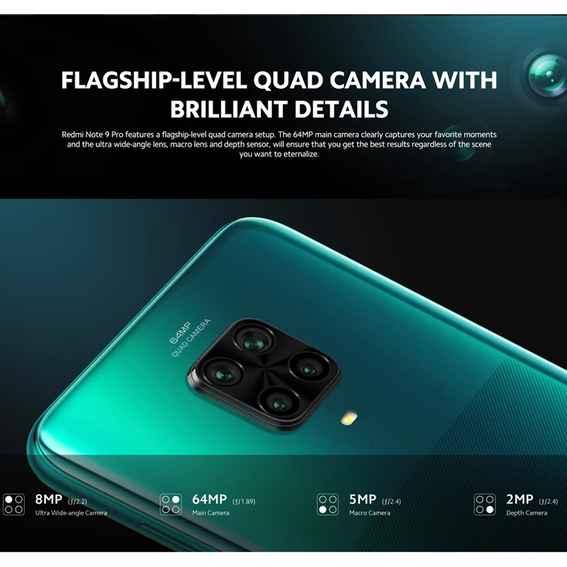 Глобальная версия Xiaomi Redmi Note 9 pro 6 ГБ 64 Гб мобильный телефон Snapdragon 720 Octa Core NFC 64MP AI Quad