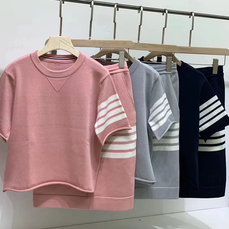 

2021 Women TWO PIECE SET Mini Skirt Side Slit Sexy Crop Top Co Ord Summer Outfits 2 Piece Set T Shirt Sweater Rib Club Ensemble