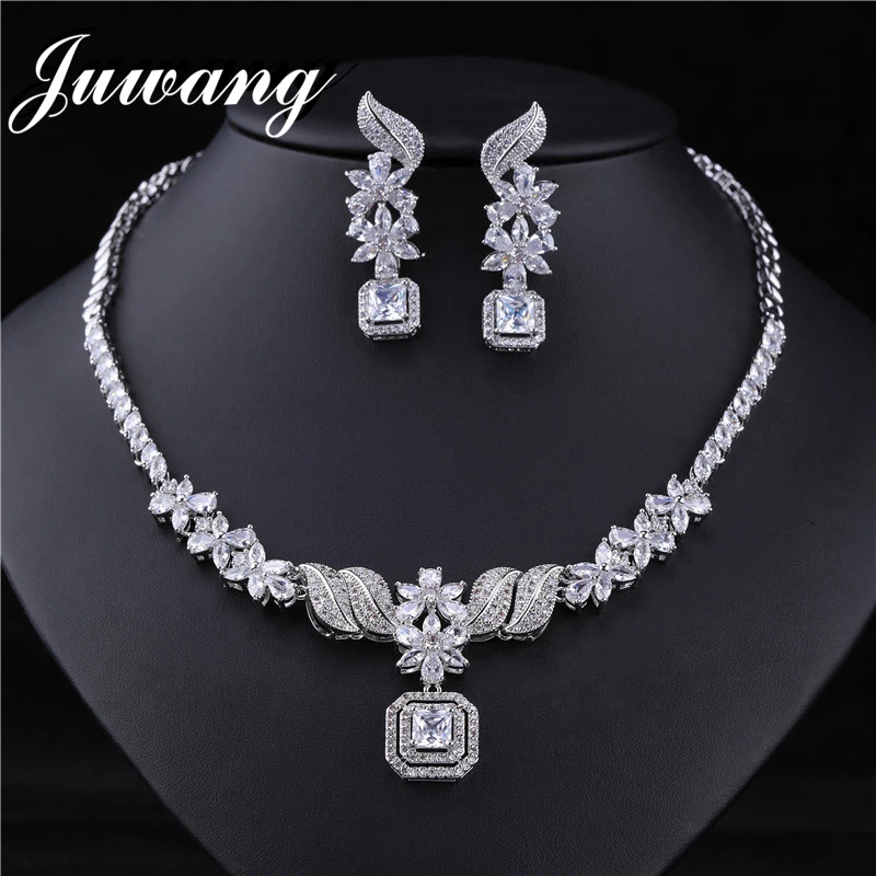 JUWANG роскошное женское ожерелье серьги наборы Iced Out Miami кубинская цепочка AAA