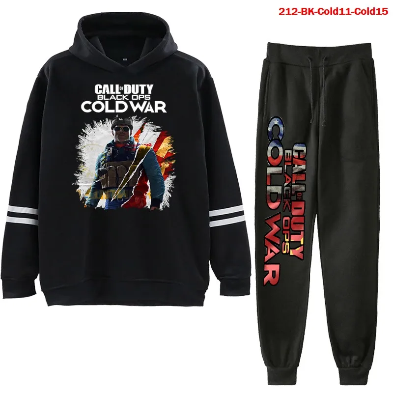 

Cartoon Tracksuits Sweatshirt Call of Duty Black Ops Cold War Two Piece Set Oversized Hoodie Pants Harajuku Hoodie Sweatpants