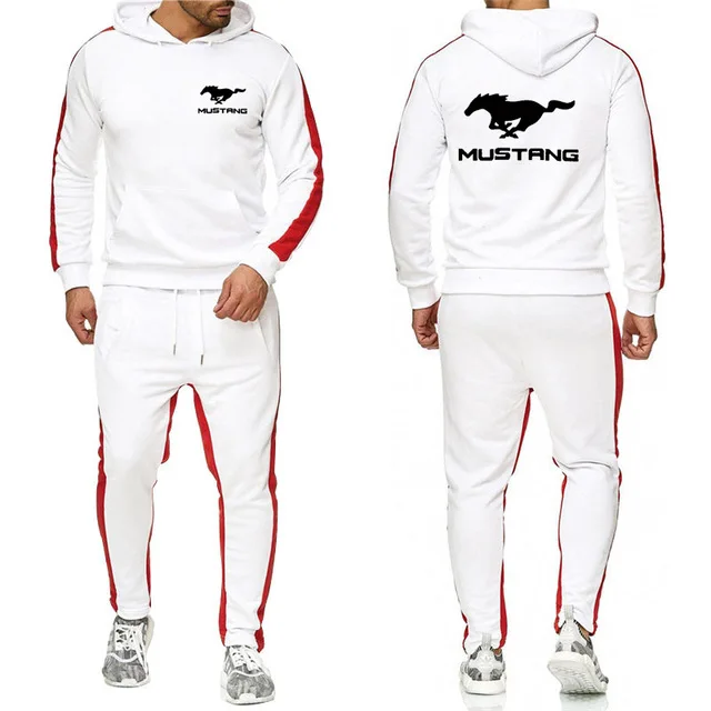 Мужские толстовки с логотипом машины Mustang Модный хлопковый спортивный костюм