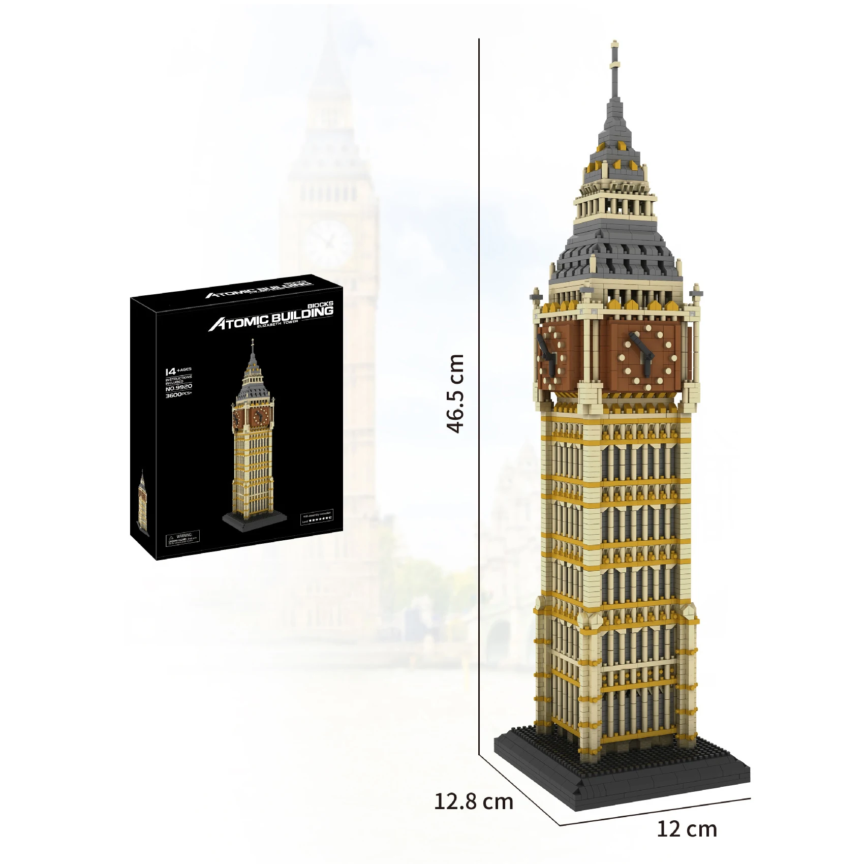 Хит Lepining creators city architecture Street view Big Ben Elizabeth Tower London England mini micro diamond block brick toys|Блочные