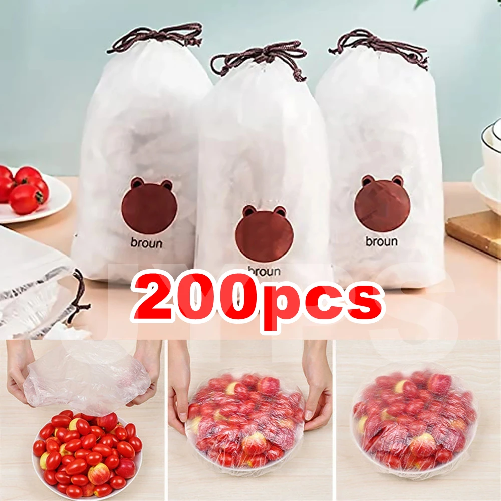 50/100/200 шт. вакуумные пакеты контейнер для еды Одноразовые крышки чаши эластичные