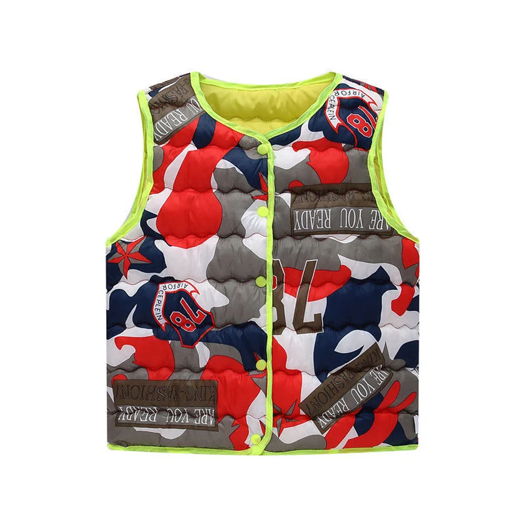 Осенне зимние теплые детские жилеты для маленьких мальчиков и девочек