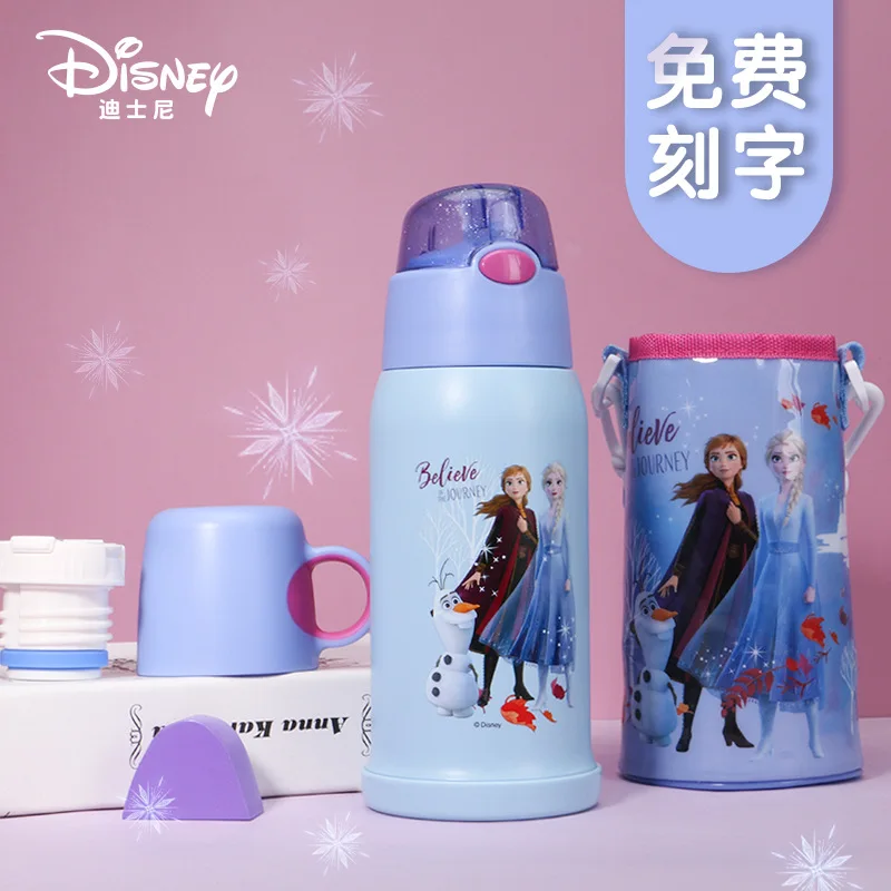 Термос Disney 560 мл бутылка с 2 крышками нержавеющая сталь Анна Эльза 2020 зимняя