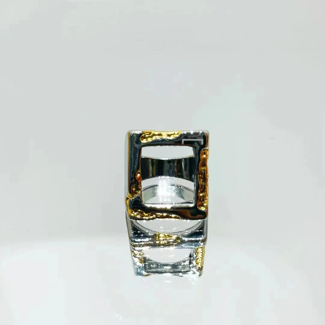

New cold wall ring trend accessories all - match lovers melted metal hollow ring