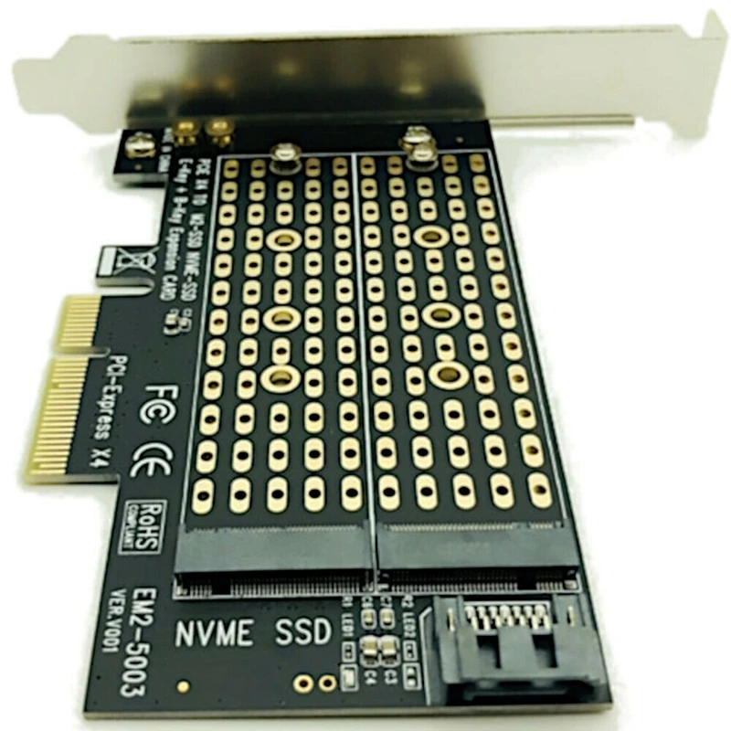 Адаптер Pcie для M2/M.2 M.2 Ngff настольных ПК X4 X8 X16 Nvme Sata Dual Ssd Pci Express Adapter Card|Чистящие